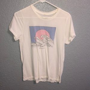 white graphic t-shirt